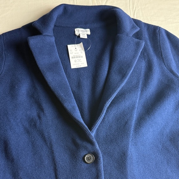 J. Crew Women's Deep Blue Long Sleeve Sweater Blazer Size XS NWT - Picture 3 of 13